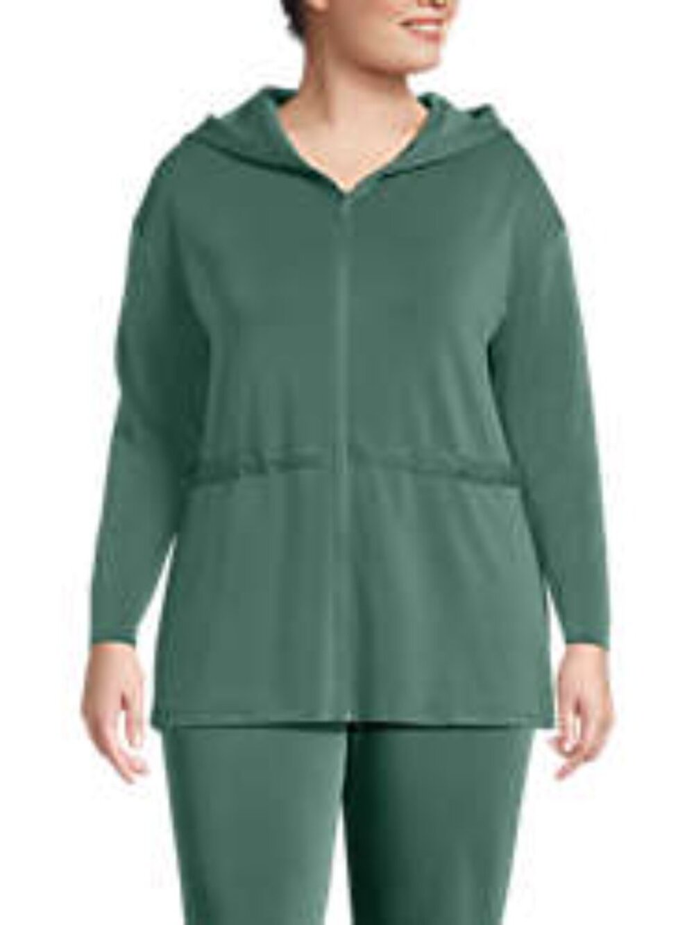 LANDS' END WOMEN'S LS CUPRO FULL-ZIP HOODIE, LIGHT GREEN, 1X, NWT - Picture 4 of 4